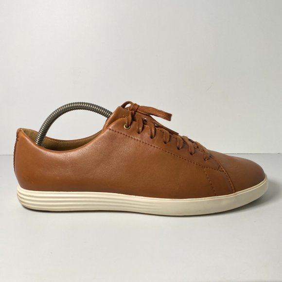COLE HAAN Grand OS Crosscourt II Oxford Shoes Mens 10.5 Brown Tan Leather Casual